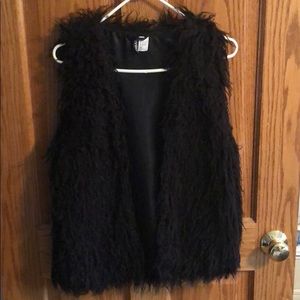 Black fur vest